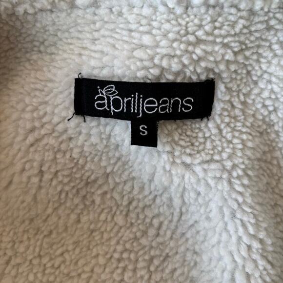 90’s Y2K April Jeans Sherpa Lined Cropped Denim Jacket - Picture 5 of 8